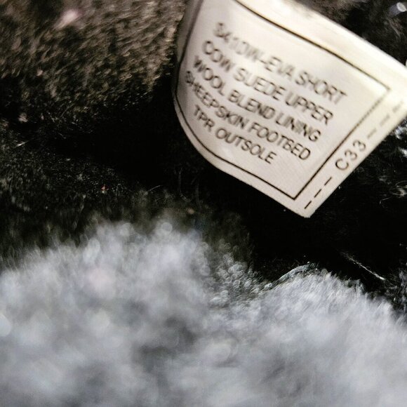 BEARPAW EMMA BLACK WOMEN'S SHORT SUEDE BOOTS SIZE 10 COZY COMFORTABLE - Picture 4 of 4